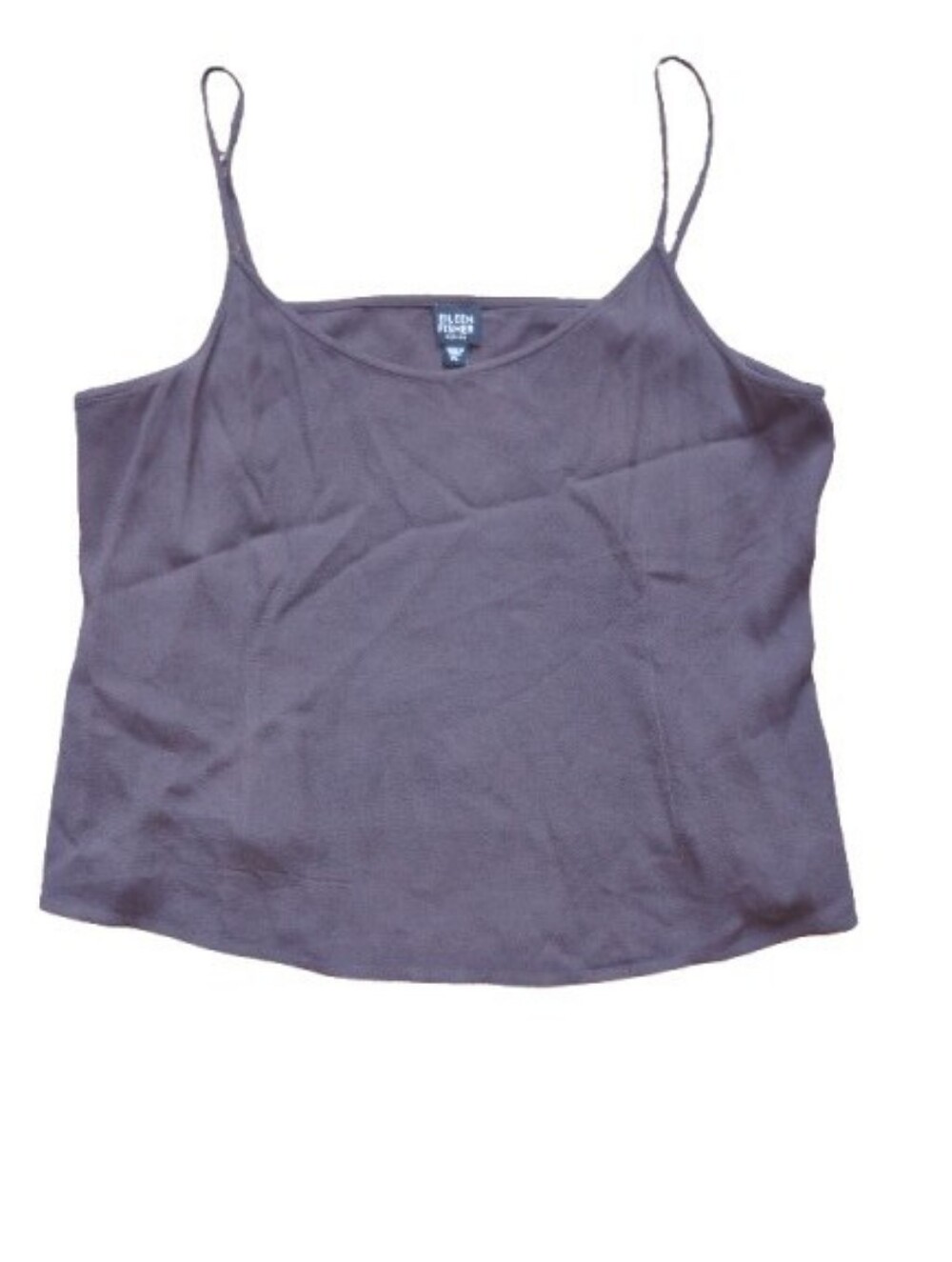 NEW Eileen Fisher Rayon Crepe Cami Tank Top Espresso Brown Petite Large PL